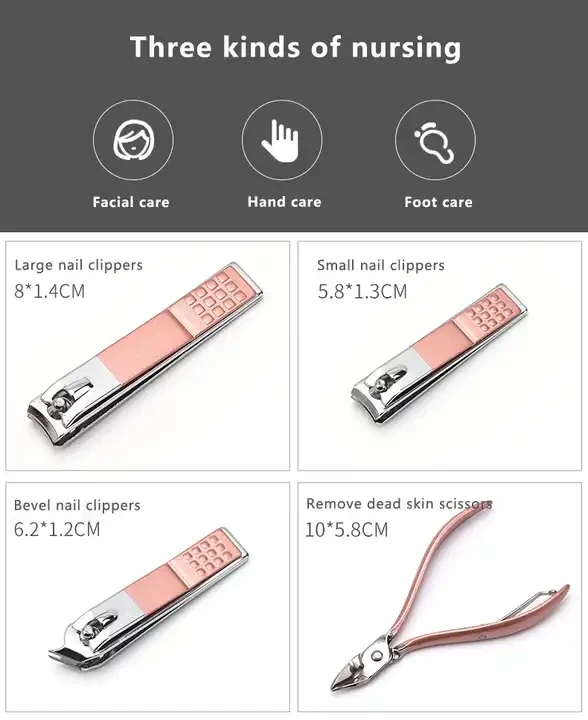product high quality green custom logo travel  manicure set 12 in1 nail clipper set-6