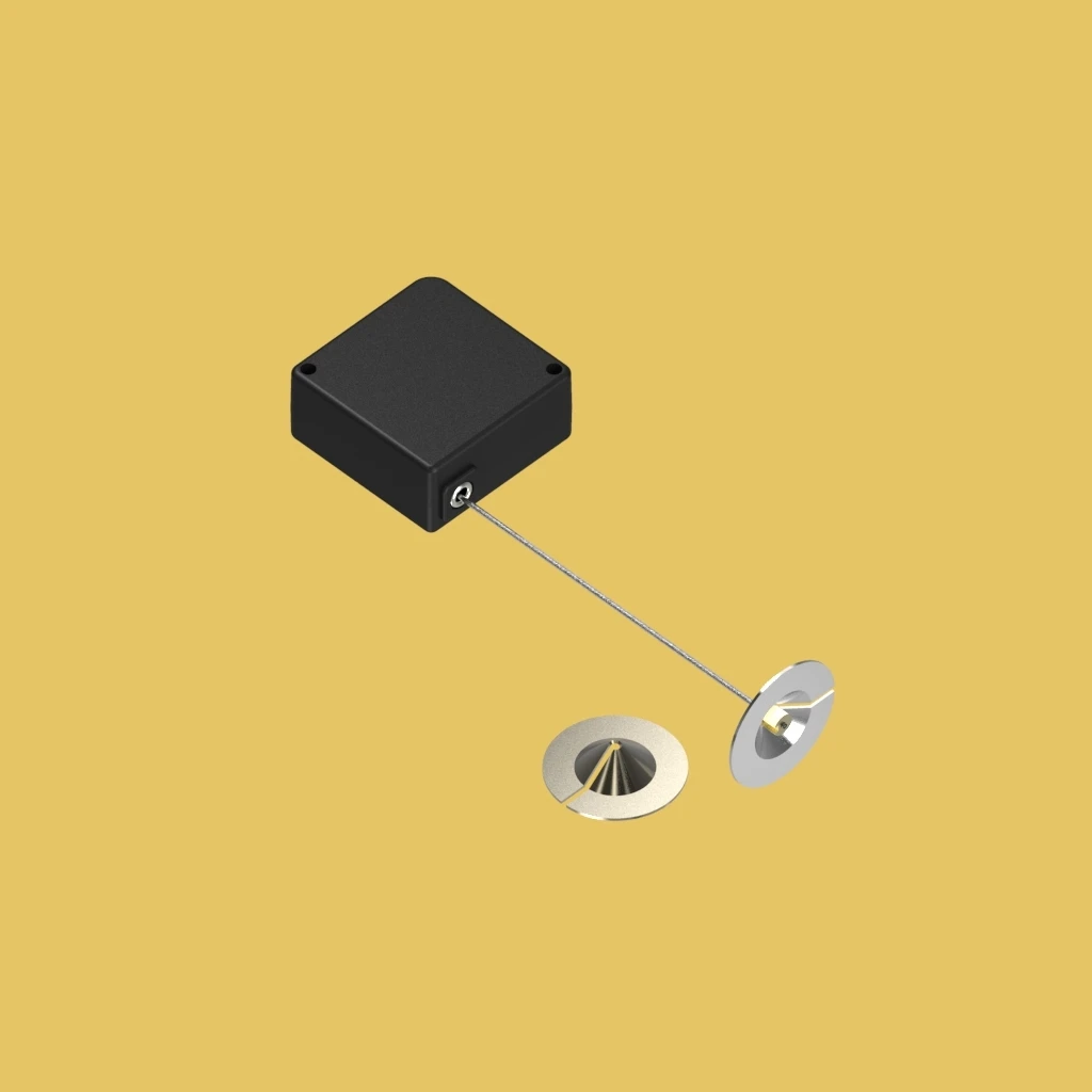 Secure & Protected Anti-Theft Pull Box Retail Display Metal Cable  Retractable Security Tether