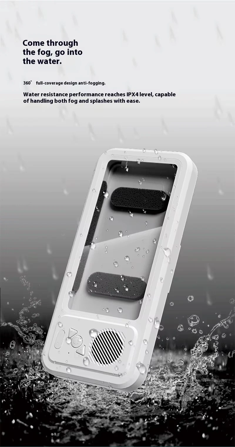 防水手机盒扬声器防雾触摸屏360旋转淋浴厨房游泳通用
