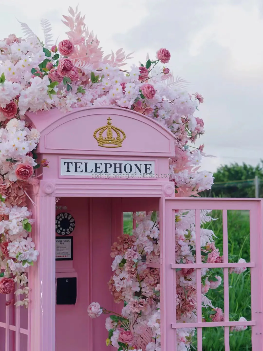 Pink Telephone Booth Photography Props For Wedding Wedding Decor London