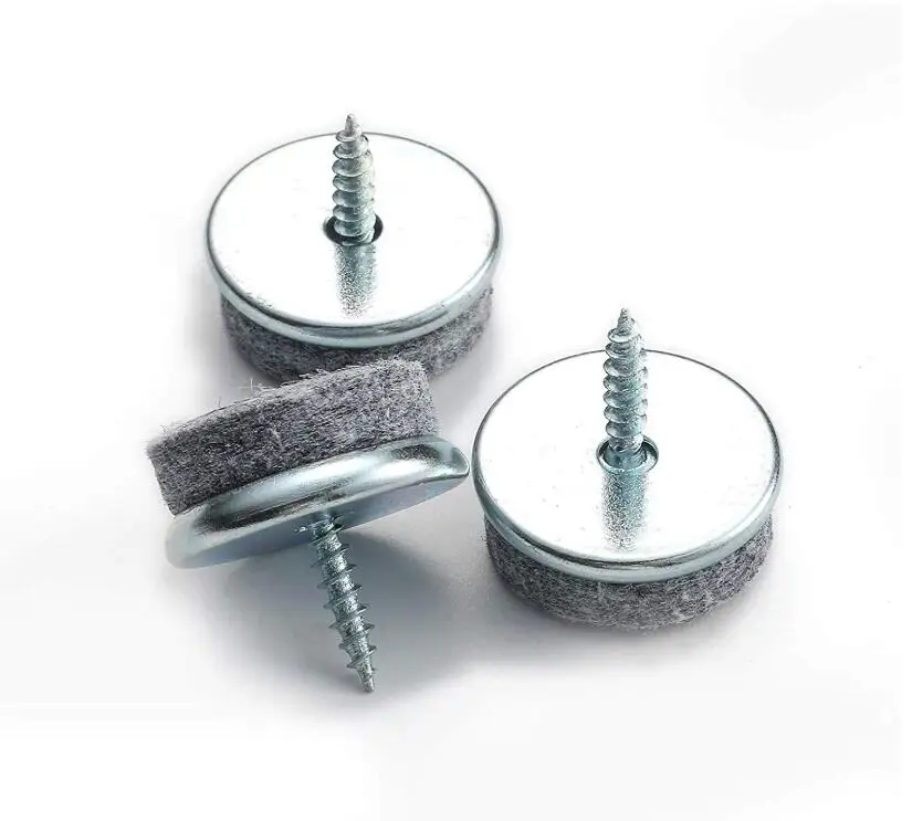 Round on Felt Furniture Pads With Nail Screw for Glides Wooden Furniture Legs