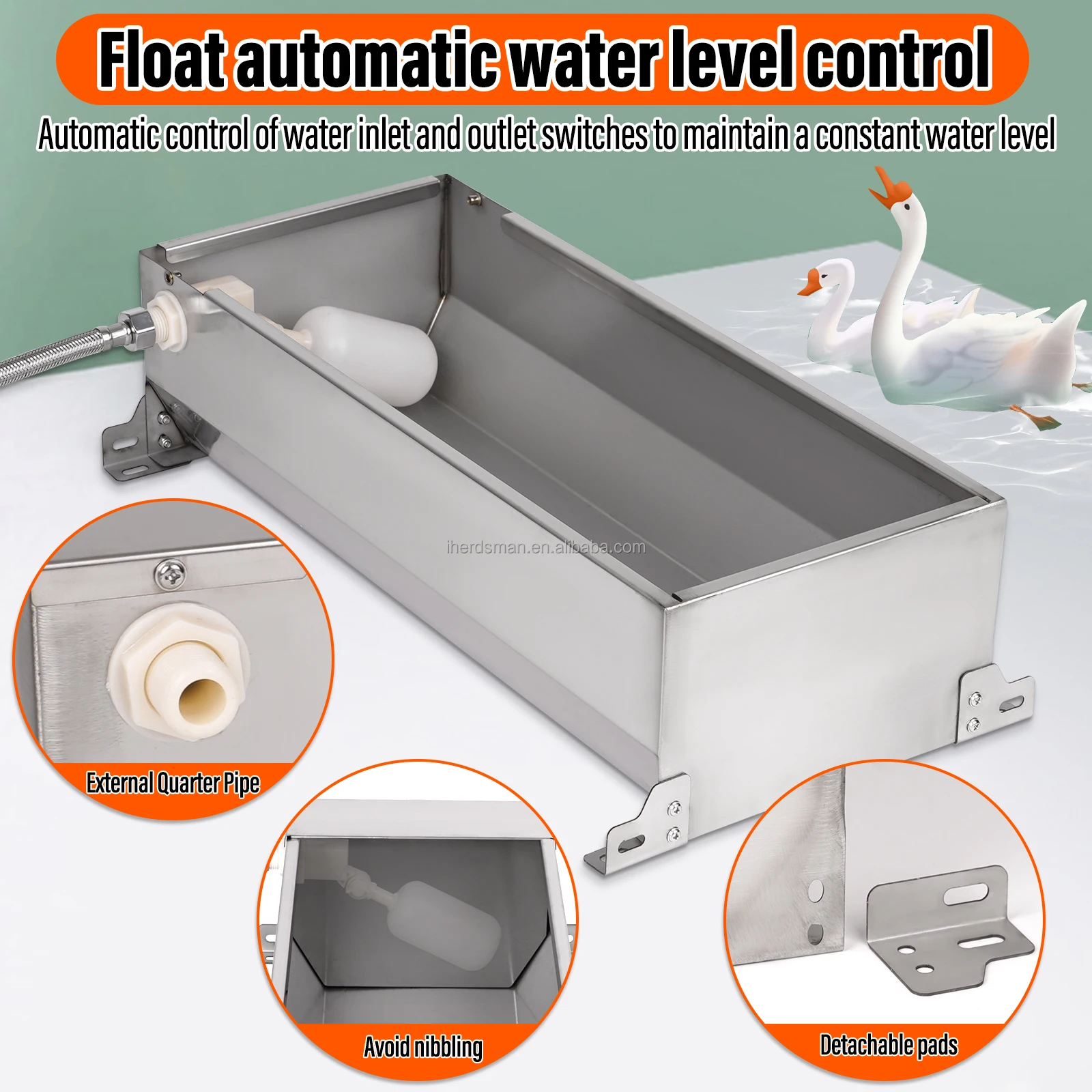 Automatic Chicken Water Feeder - Large Capacity Troughs