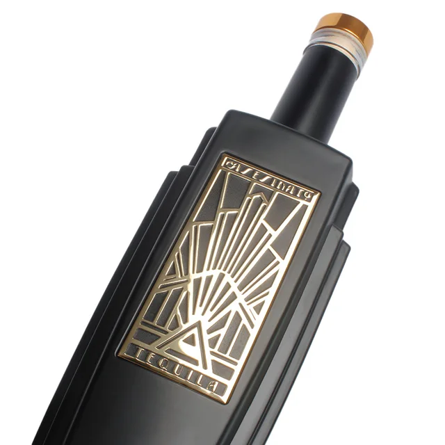 Luxury Gold Adhesive Waterproof Custom Design Printing Logo Wine Tequila Bottle For Business Packaging Bottle Sticker