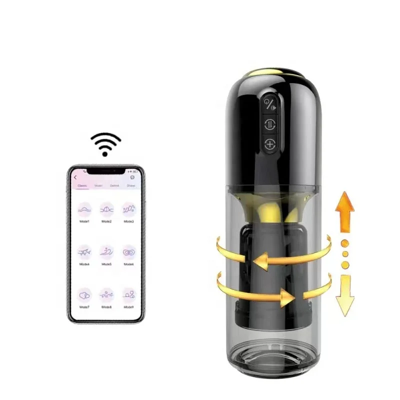 slushy cup masturbator Popular APP Automatic Sucking Masturbator Vagina Masturbation Telescopic  Rotating Aircraft Cup Masturbation Cup Sex Toy for Men