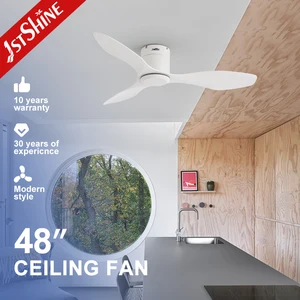 1stshine Ceiling Fan Low Profile 3 White ABS Blades Space Saving White Ceiling Fan No Light