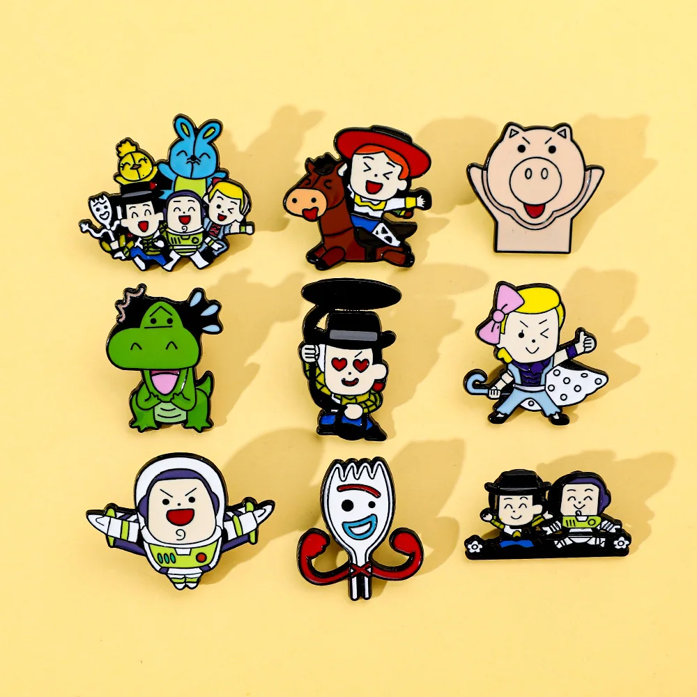 Lovely Cartoon Toy Story Badge Anime Buzz Woody Pins Kids Party Gifts
