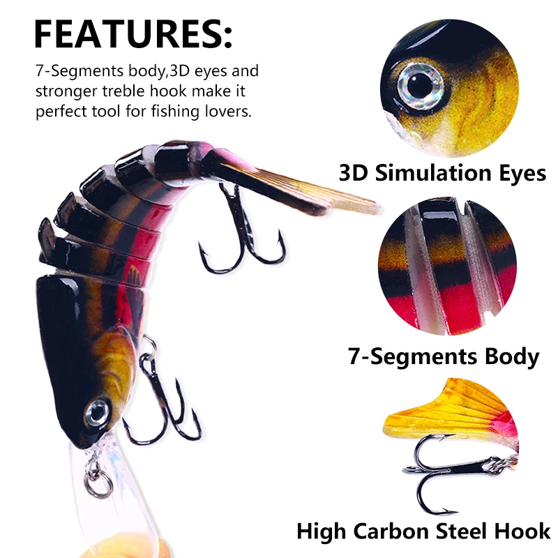 Multi Jointed Swimbait 12cm/16g 7 Segments Fishing Lures Wobbler Tackle Crankbait Artificial Hard Bait Multi Jointed Swimbait 12cm/16g 7 Segments Fishing Lures Wobbler Tackle Crankbait Artificial Hard Bait