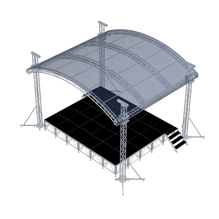 Dragonstage Portable Event Party Show Dj Concert Collapsible Stage with Roof Truss