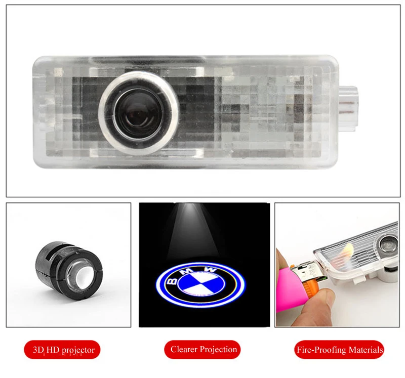 Zhongyu For Alfa-Romeo Car Door LED Logo Lights,3D Ghost