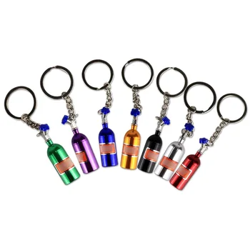 Fashion Metal Key Ring Car Keychain Holder Keyfob NOS Turbo Nitrogen Bottle Keychain