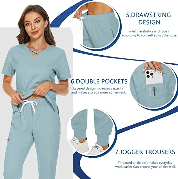 New Design Nurse Uniforms Medical Scrubs Elegant Hospital Nurse Scrub