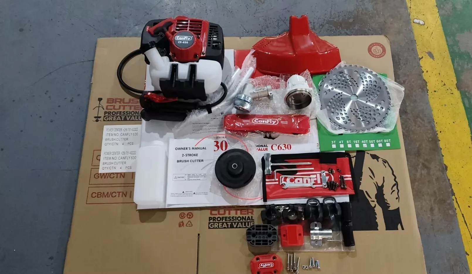 Canfly Brush Cutter Big Power 63cc 2 Stroke Grass Cutter Gasoline Petrol Brush Cutter Grass Trimmer Machine