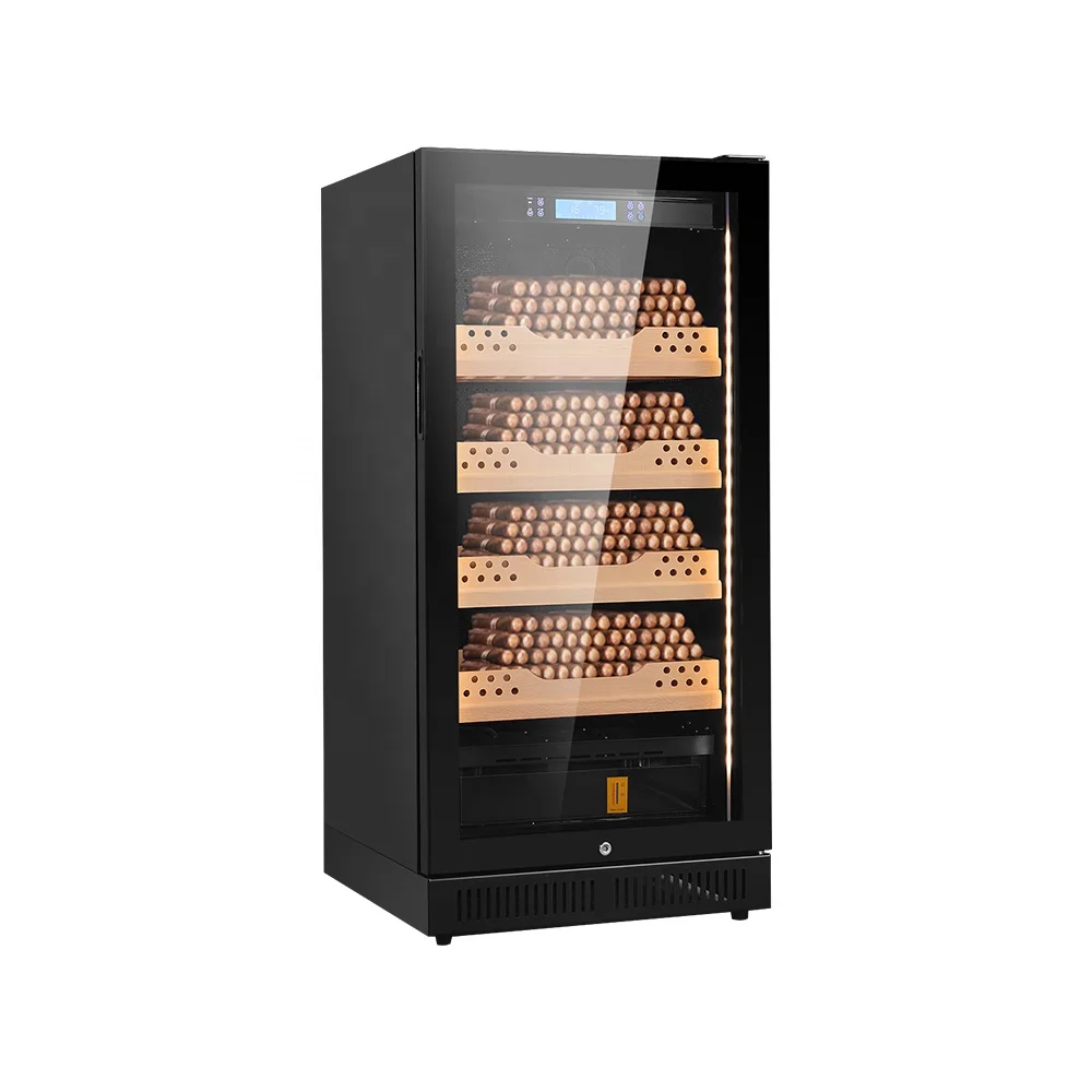 High Quality Wooden Custom Large Storage 228L Cedar Wood Cigar Humidor Cabinet