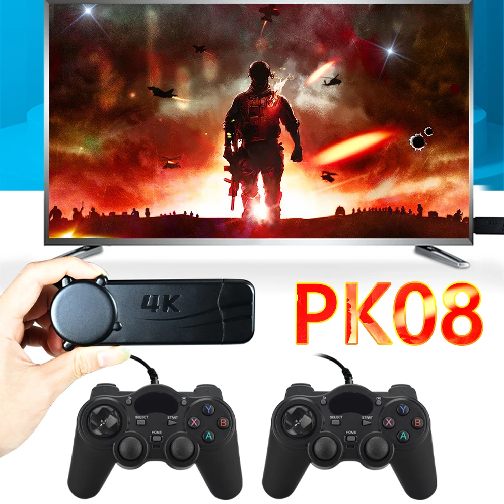 Powkiddy PK-08 Ретро Mini 4K игровая консоль Linux 4100 + видеоплеер дома ТВ стикер для метаний в играх и беспроводного пульта ДУ