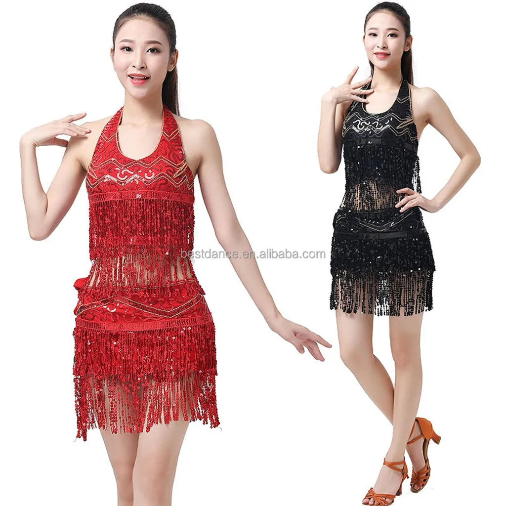 Belly Dance Costume Bra Top + Hip Scarf Set And Dress Sequined Latin