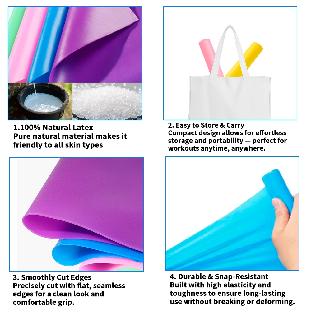 Latex Yoga Elastic Flat Resistance Band for Fitness Training Physical Therapy product detail 2