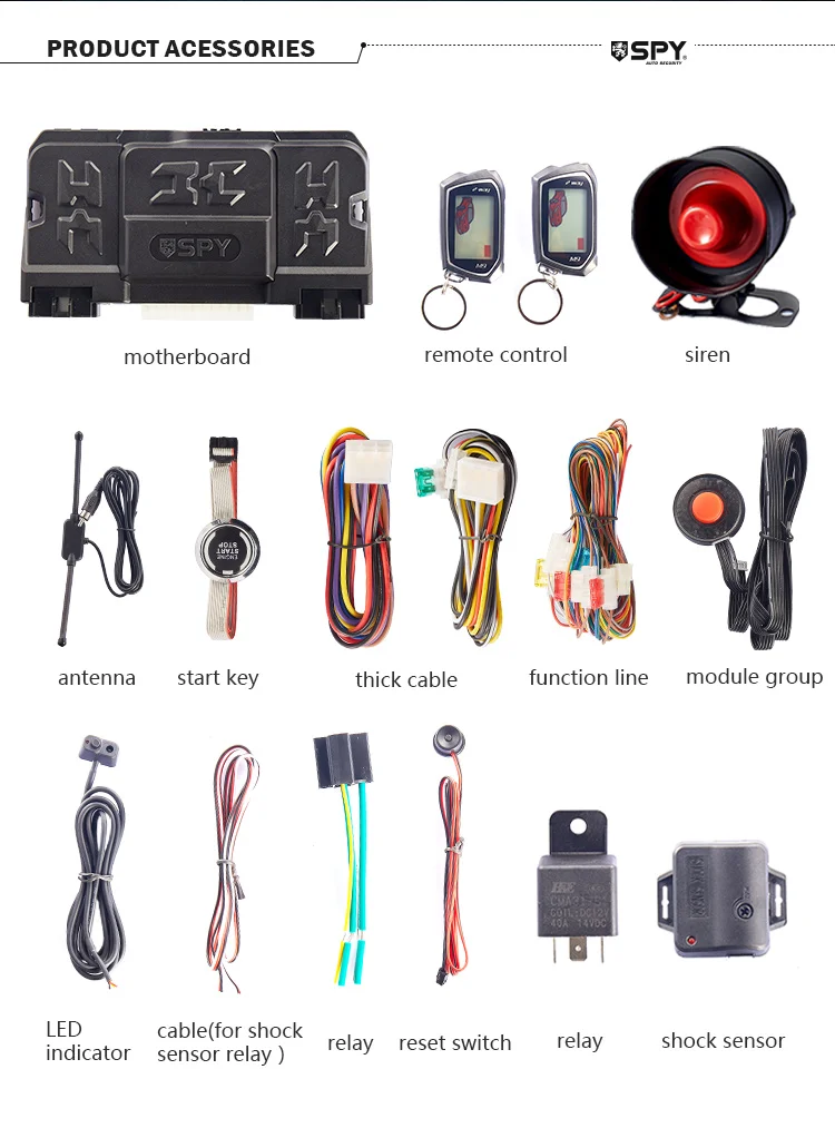 Spy 2way Market Smart Burglar Sensor Car Remote Start Alarm Keyless