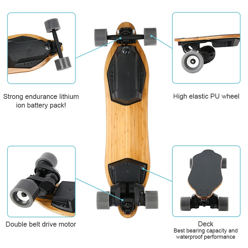 85*59mm Wheels Dual Belt Electric Skateboard Anzoa2 Boosted Board