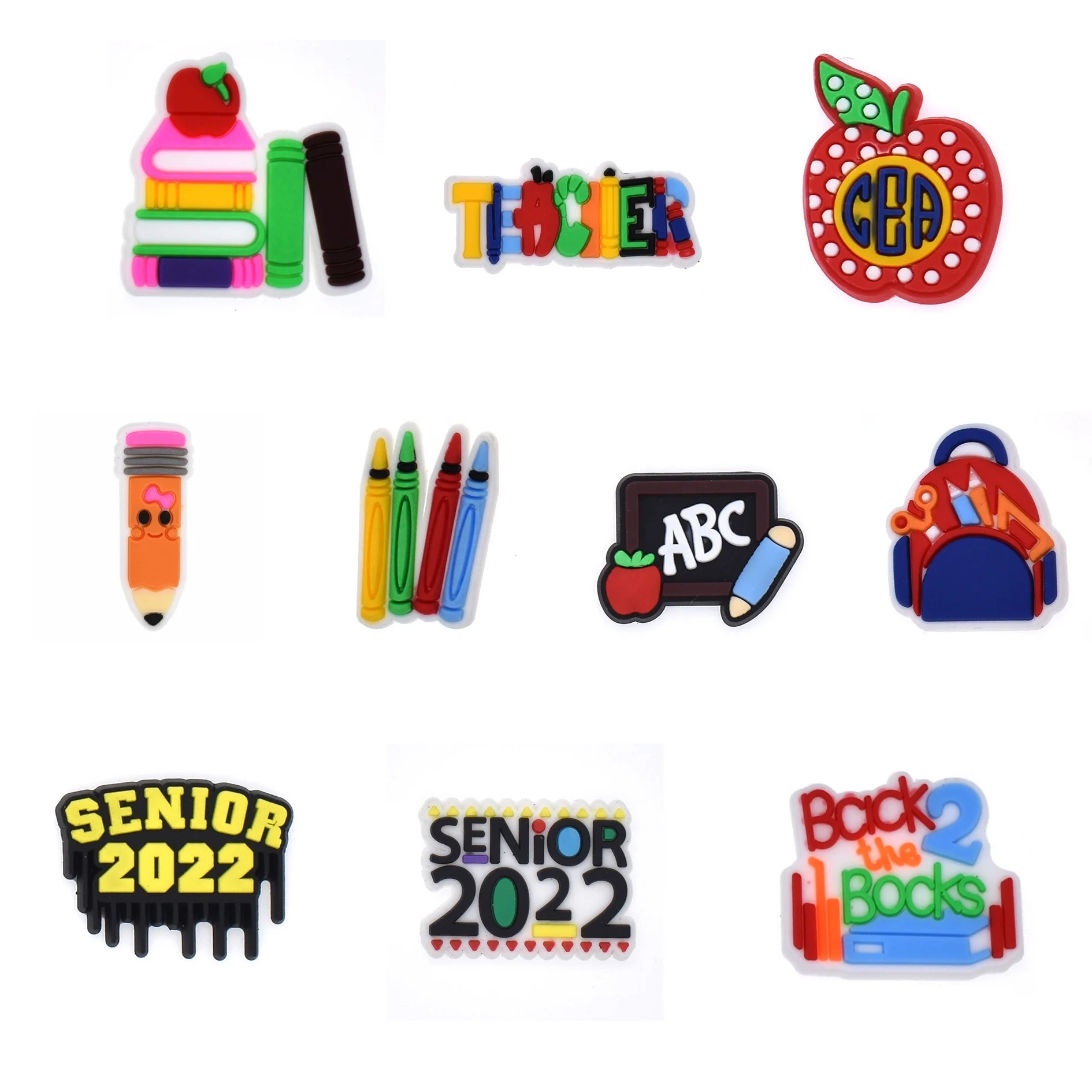 2024 New Arrival Wholesale PVC Custom Shoe Charm Back to School Fashion Shoe Charms for Graduation