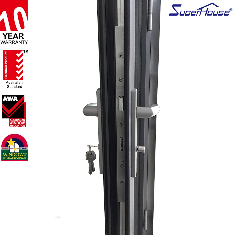 Profile Double Sash Door Sound Proof Double Glass Casement Door TEMPA Aluminium Alloy From China Aluminum Stacker Door