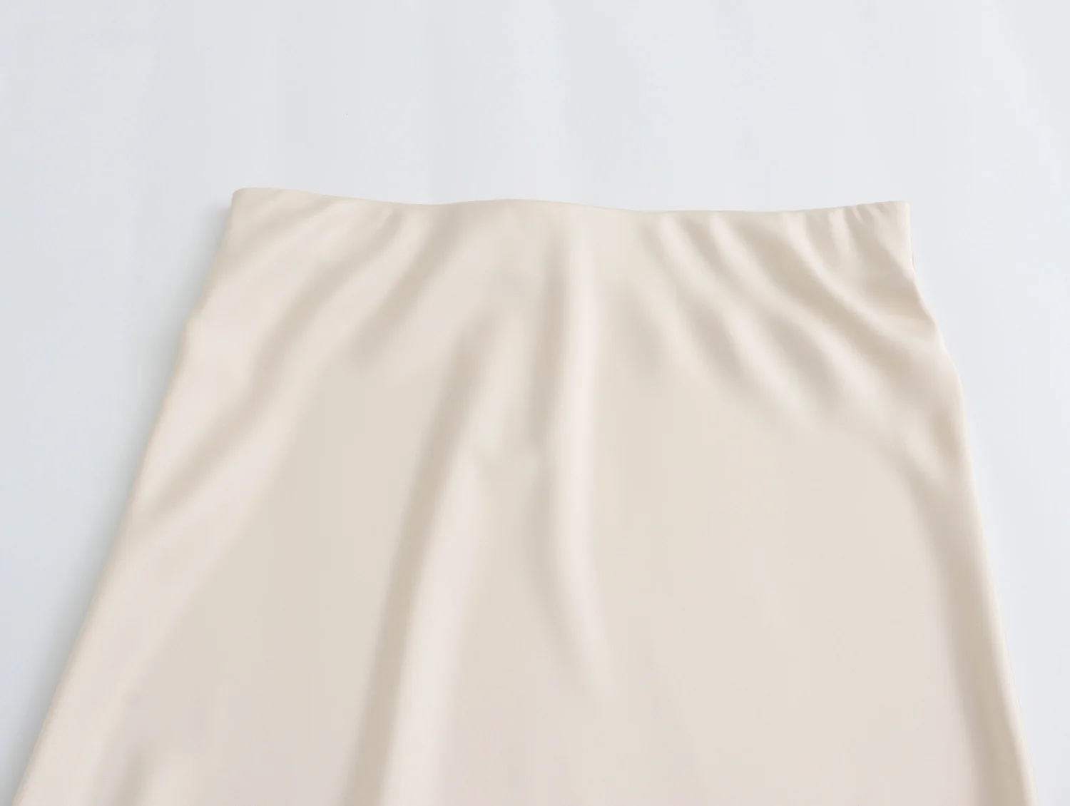 2 Colorway Solid Color Silky Zipper Fly Casual Fashion Long Satin Skirt for Women