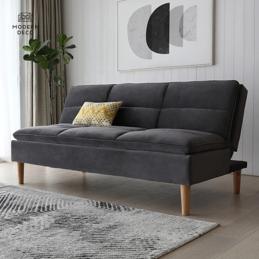 Sofa Tempat Tidur Velvets Dengan Lipatan 180cm Lebar Futon Daybed Sofa Tidur Pabrik Disesuaikan