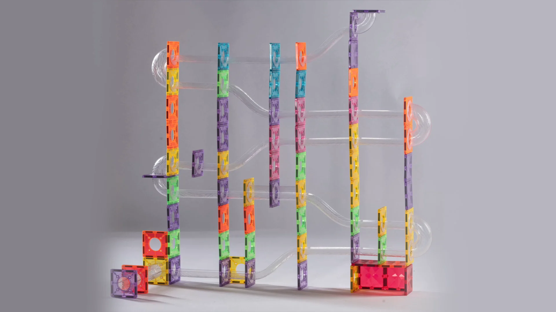 Clear Marble Run Rolling Ball Toys Self Assemble Marble For
