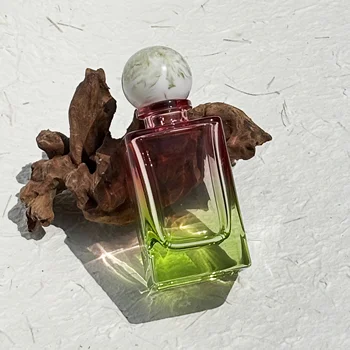 New Design 30ml 50ml 100ml Clear Frosted Gradient Cylinder Square Perfume Glass Perfume Bottle With Pump Sprayer