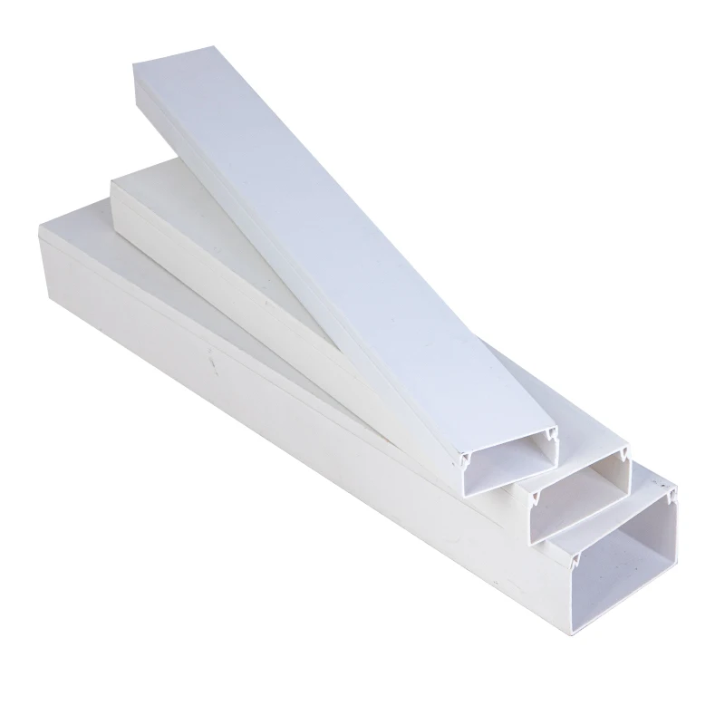 PVC Electric Cable Conduit Wire Trunking Pipe 16x16 25x25 40x20 100x50mm PVC Square Cable Trunking With Sticker
