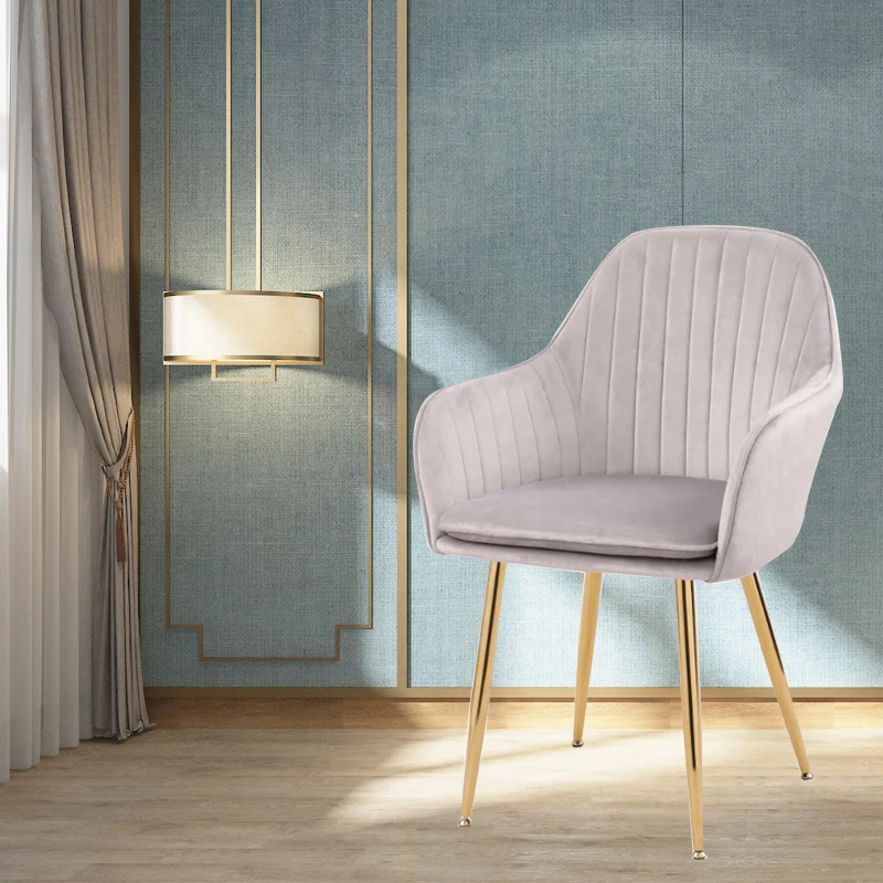 Modern Elegant Exotic Velvet Dining Room Chair With Cushion Pink Kitchen Dining Chair For Restaurant Living Room Furniture