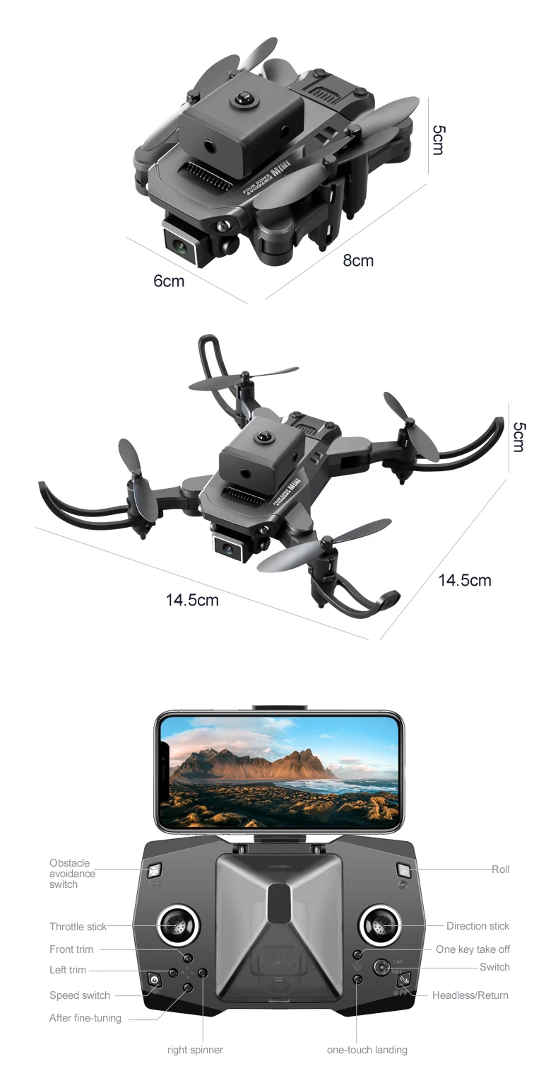 Drone Professional K Hd Dual Cameras Dron Ky Mini Aerial Photography Four Sided