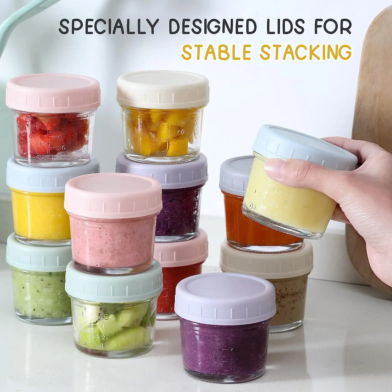 Glass Baby Food Storage Containers 4 Oz Baby Food Storage Jars With