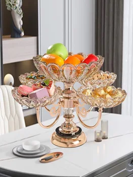 SECFOU Plateau à Fruits Verre Transparent – Design Nordique Élégant Pour Snacks, Gâteaux & Présentation