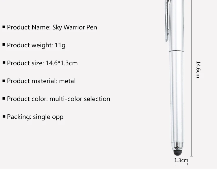 New Design Colorful Sky Fighter Gel Pen Stylus Plastic Pen for Custom Logo
