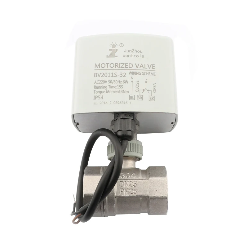 Dn15 Threeway Brass 1/2inch Ball Valve With Electric 24vac 220vac