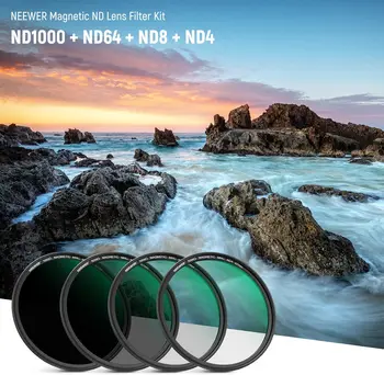 NEEWER Magnetic ND Lens Filter ND4 ND8 ND64 ND1000 Magnetic Grey Filter with Magnetic Adapter Ring Lens Filter Set detail image