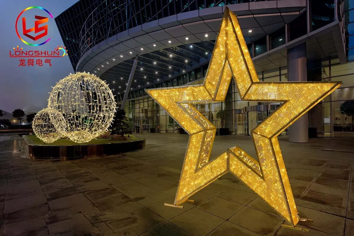 Decor IP65 Waterproof 3d Five-pointed Star Christmas Motif Lights Outdoor Shooting Star Decoration Luces De Navidad