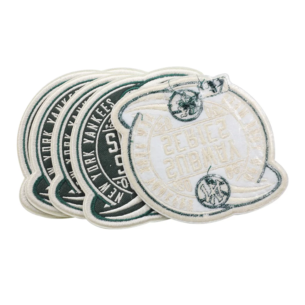 Custom Logo Embroidered Patches Cartoon Iron-On Embroidery Patches with Beads Decoration for Clothing Main Material Fabric