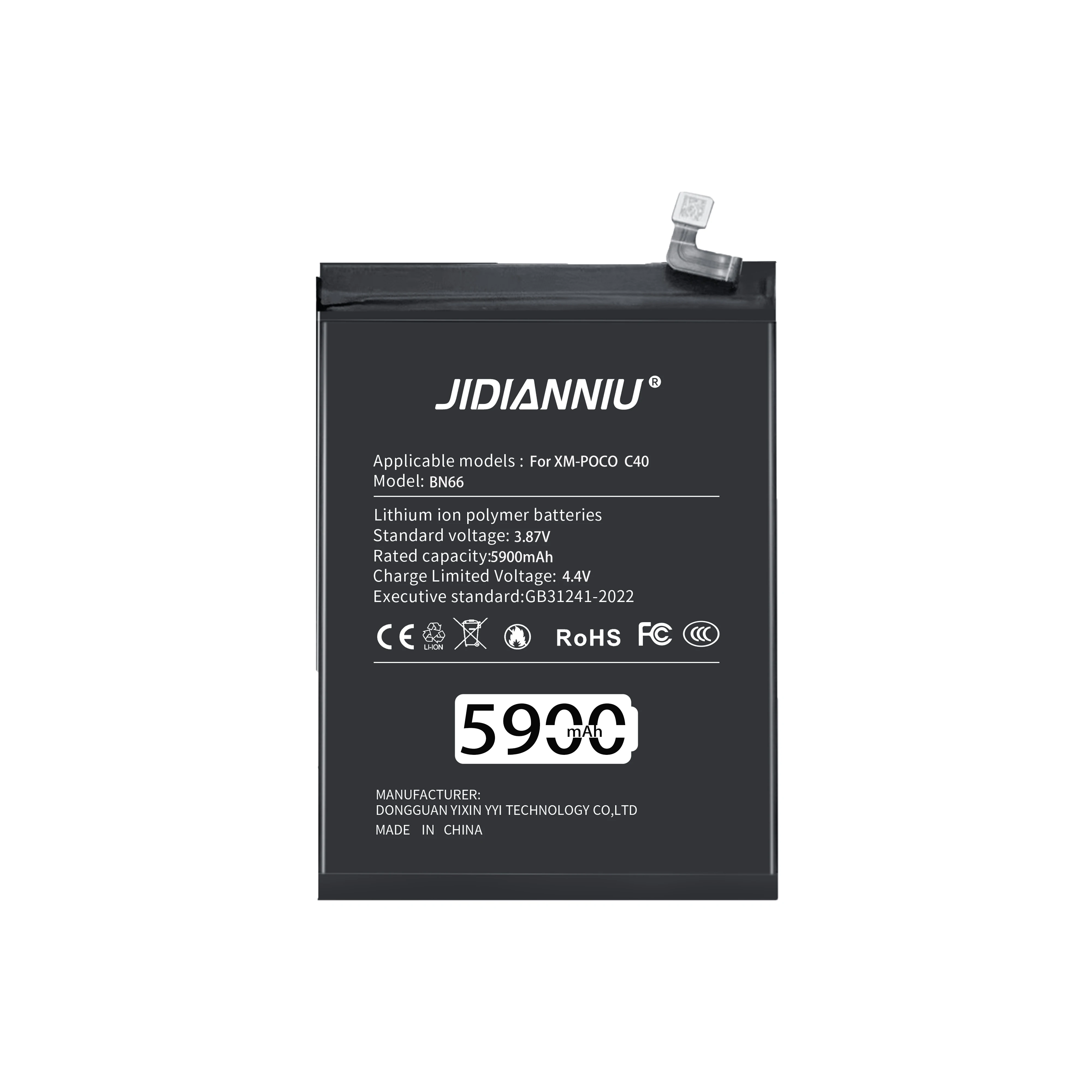 5900mah Li-Ion Polymer Battery for Xiaomi POCO C40 BN66