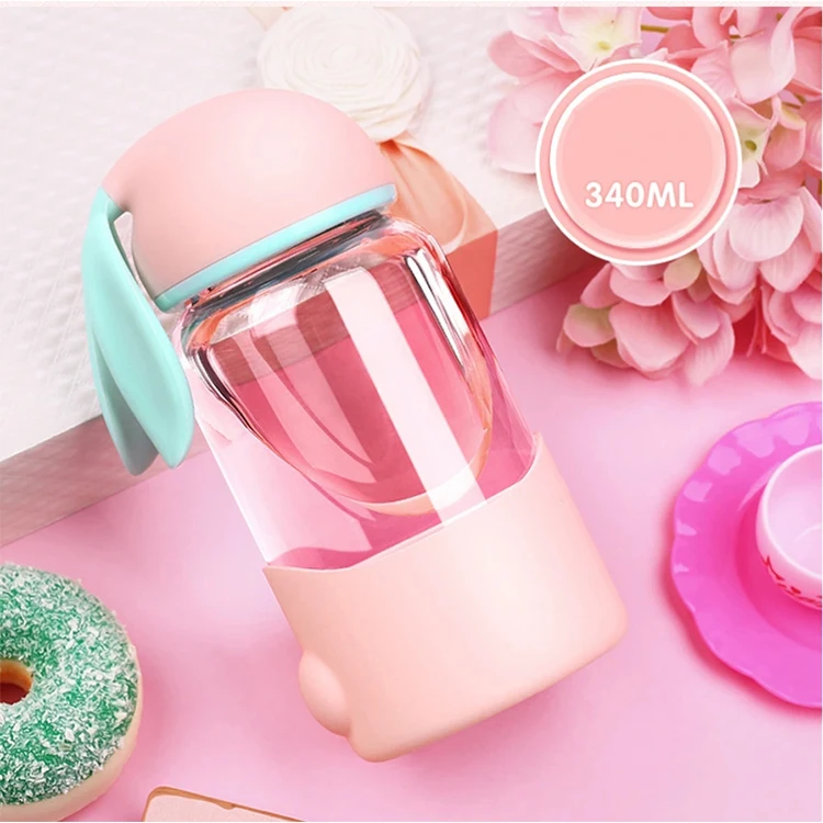 Wholesale Children Cute Little Rabbit Outdoor Gourdes Pour Outside Custom  Logo Cup Kids Glass Water Bottle - China Bottle and Glass Botlle price