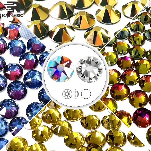 Wholesale New 2088 16 Facets Rhinestone Glue on Non Hotfix Crystal Color Korean 6A Grade Rhinestone Glass Nails Art Decoration