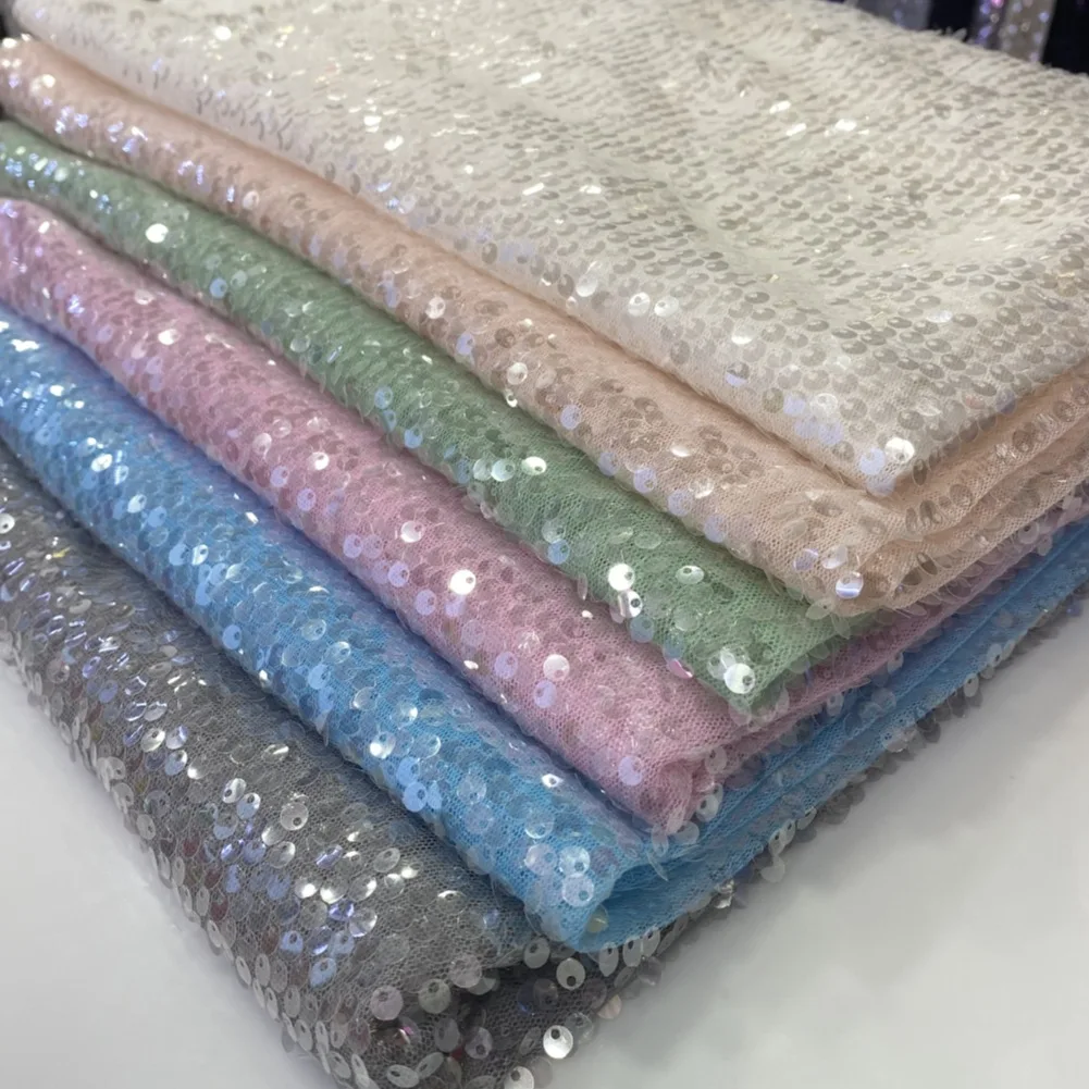 Luxury Embroidery Fabric High End Party Dress Sequin Lace Fabric