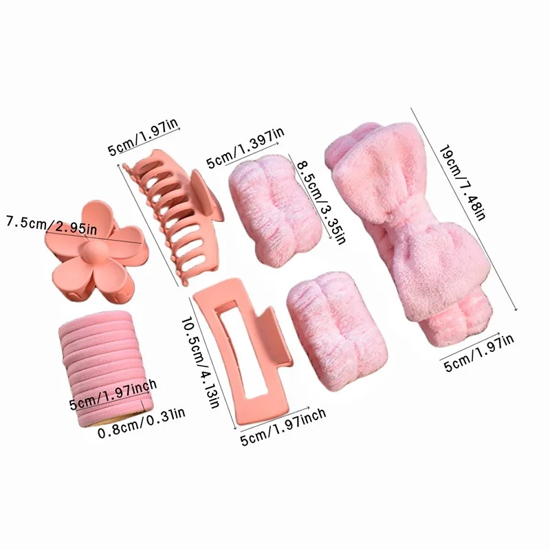 Wholesale 16pcs Set Spa Washing Fluffy Wristband Bow Headbands Flower Hair Claw Women's aperçu 5