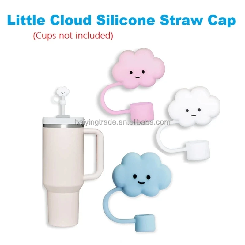 12-Pack Straw Cover, Cute Silicone Cloud Straw Cover, Animal Frog Dinosaur Reusable Straw Top Cover Dustproof Drinking Straw Head Cover Straw Stopper For 6-7mm Straw Protector Decoration