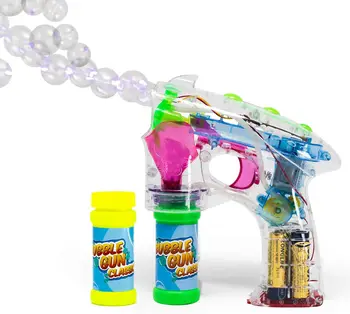 Summer Game Light-up LED Electric Automatic Transparent Bubble Water Gun Blaster in Toys For Kids Outdoor Backyard Games China
