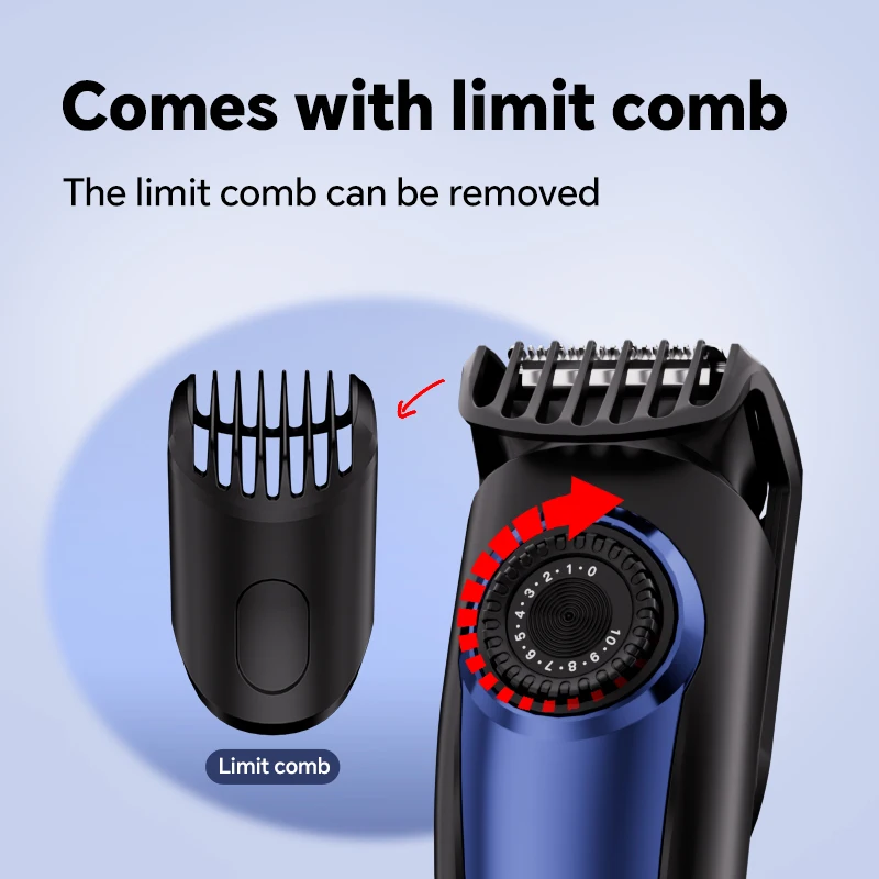 Adjustable Comb Digital Display USB Rechargeable Electric Shaver Beard Trimmer manufacture