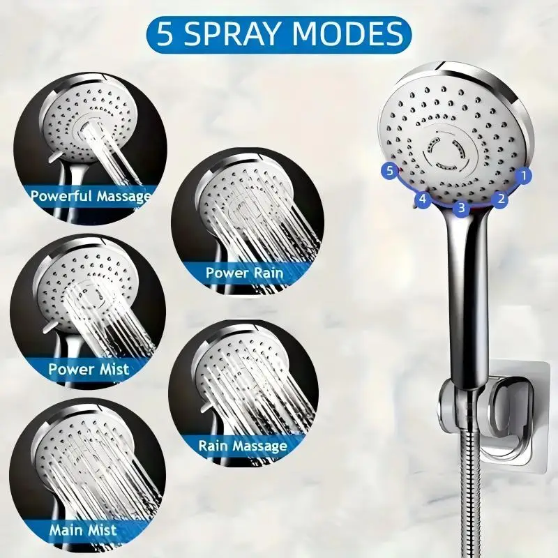 8-Inch Stainless Steel Dual Handle Shower Head - Image 3