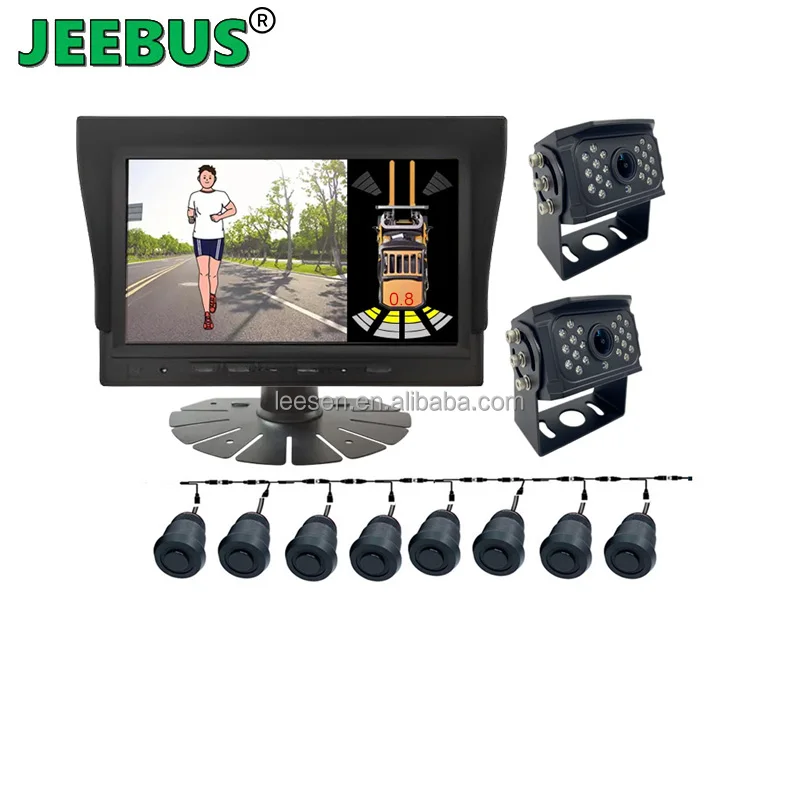 8 Sensors with Backup Car View Reverse Camera  Ultrasonic Digital Visual Radar Parking Sensor Monitor System