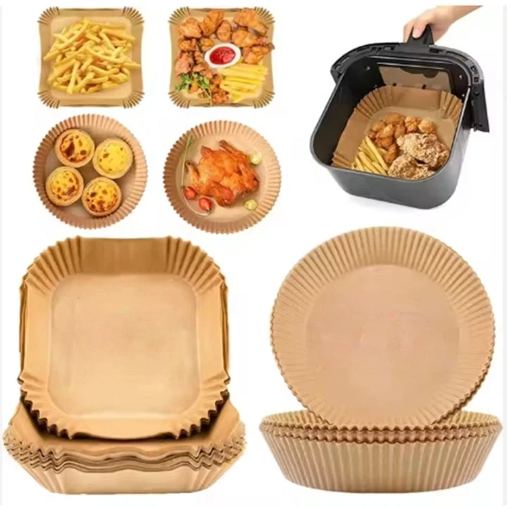 Amazing Hot Selling   Oven Paper BBQ Disposable 100pcs/box air Fryer Liners Paper 16cm/ 20cm/8inch/6inch air Fryer Paper