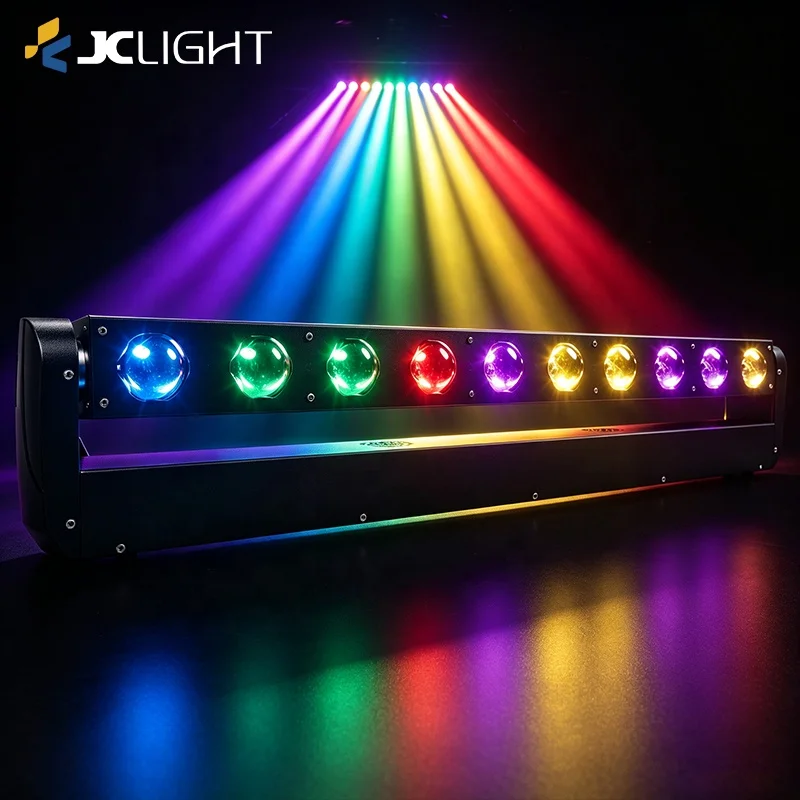 Hot Sale Dj Equipment Disco Luces 10x40w Stage Led Lights Bar 10pcs Rgbw 4in1 Led Beam Moving Head Pixel Control Dj Light